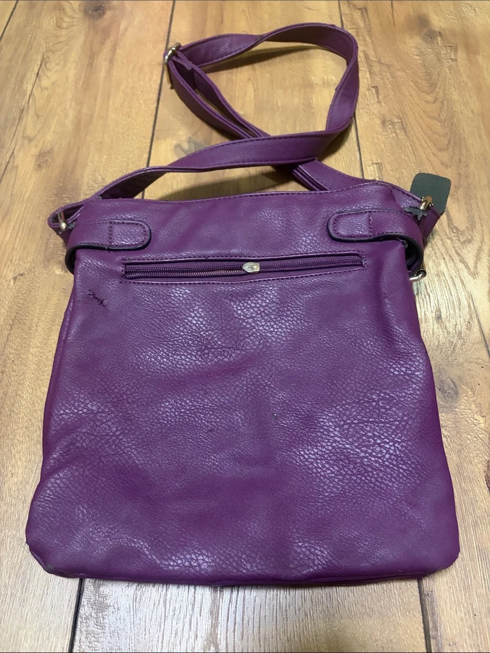 Michael Kors Plum Leather Crossbody Bag with Gold Logo
